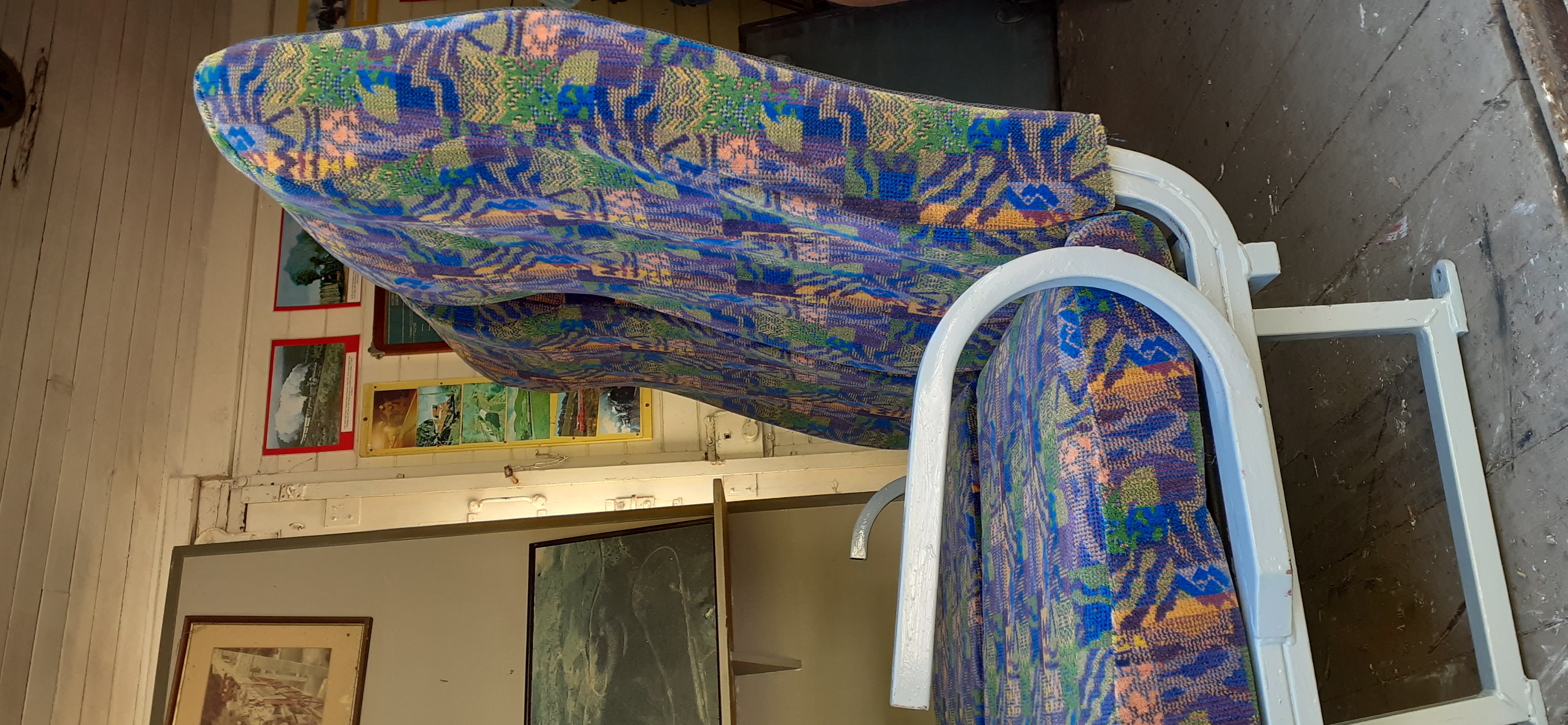 Newly upholsted seat in storage